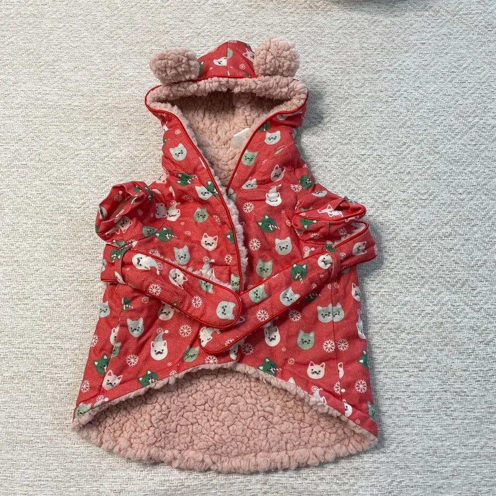 Cat S Christmas Holiday Sherpa Lined Robe Sweater